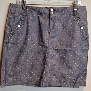 Tommy Hilfiger Chambray Blue Polka Dot Skirt
